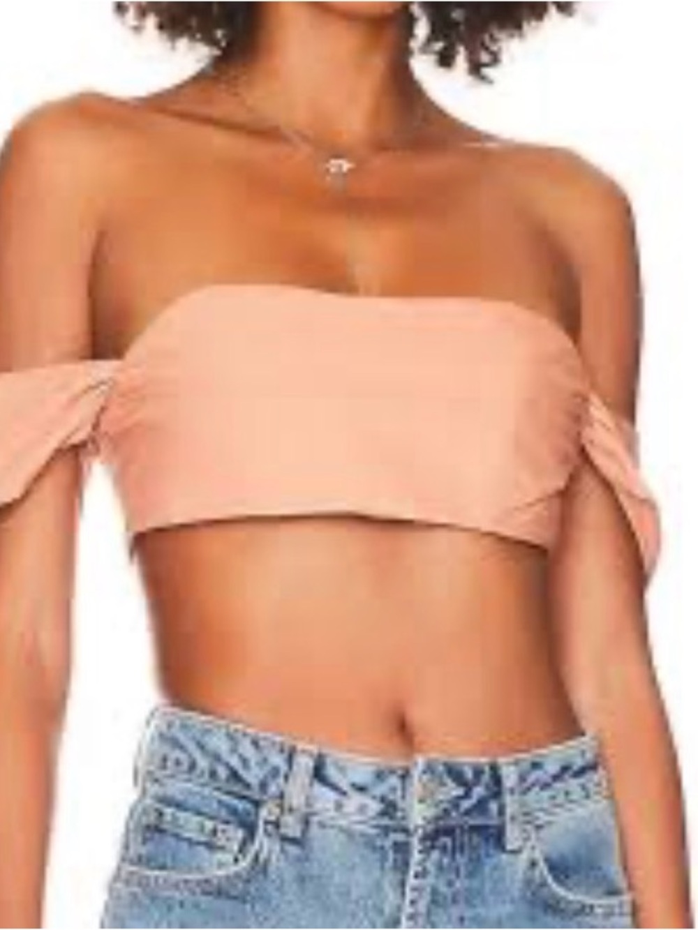 NBD Peach Off-Shoulder Bandeau Top